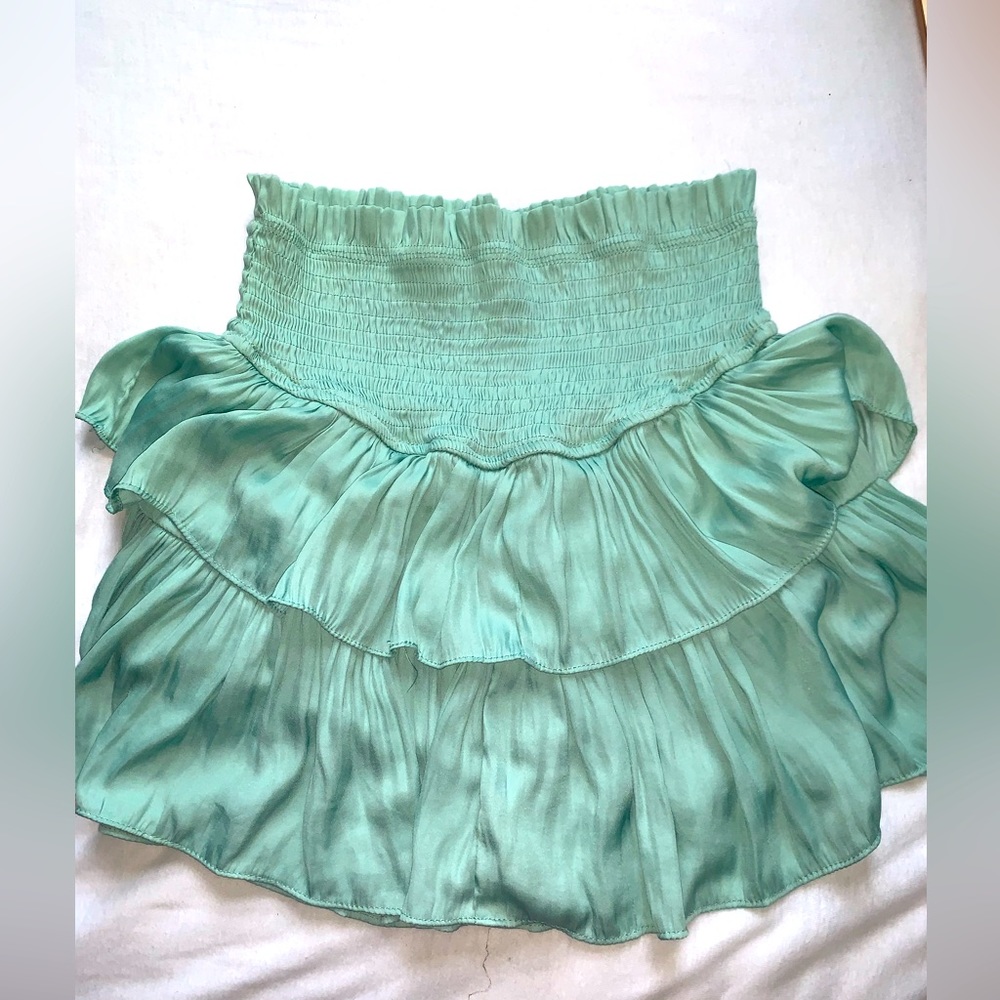 quiet storm green flowy skirt